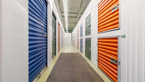 Exterior of storage units at Prestige Storage in Portage, MI.