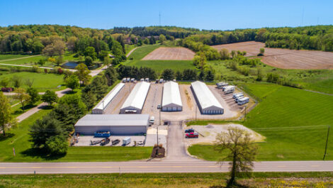 Bird's eye view of storage units in Mount Vernon, OH.
