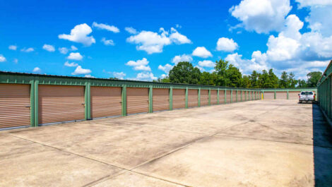 Outdoor Storage Units with Paved road.