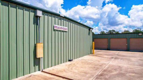 Exterior of storage units at Steaux - N - Geaux Gonzales.