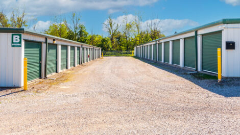 Exterior of storage units at Prestige Storage in Centerburg, OH.