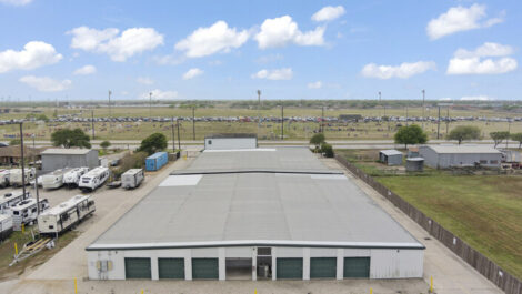 Overhead view of storage units in Corpus Christi, TX.