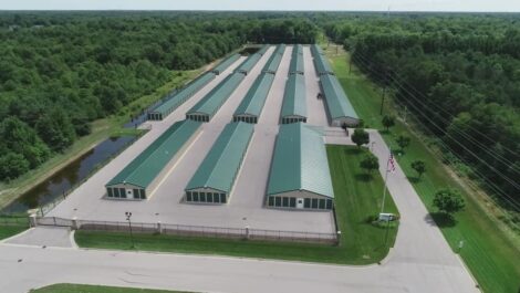 Aerialview of Muskegon Storage Facility.