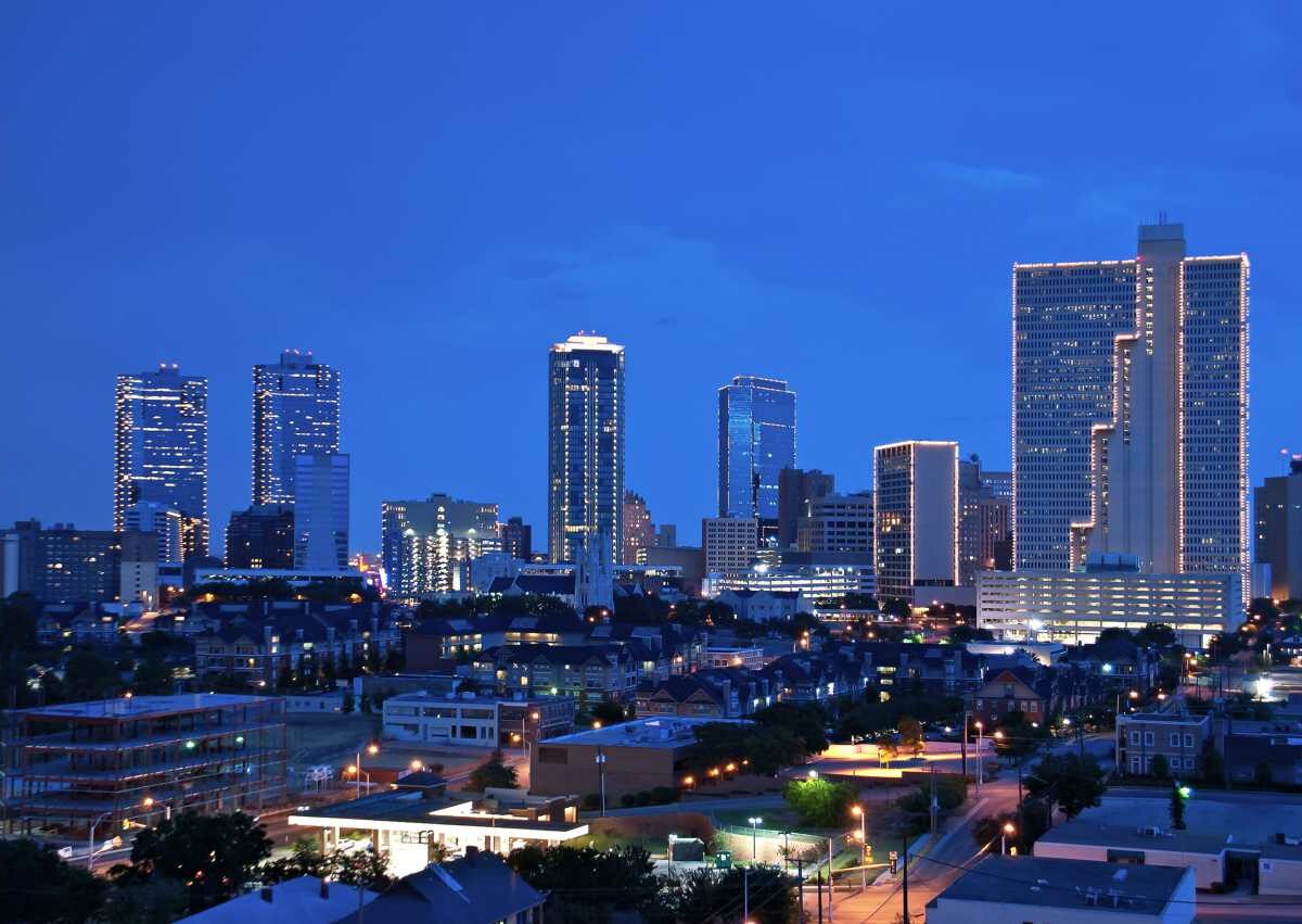 A shot of downtown Fort Worth’s skyline at night