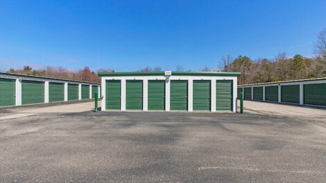 Exterior of storage units at Prestige Storage in West Olive, MI.