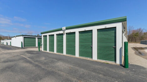 Exterior of storage units at Prestige Storage in West Olive, MI.